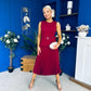 Doireann Pleat Detail Midi Dress Wine