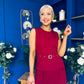 Doireann Pleat Detail Midi Dress Wine