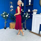 Doireann Pleat Detail Midi Dress Wine