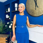Doireann Pleat Detail Midi Dress Cobalt