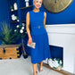 Doireann Pleat Detail Midi Dress Cobalt