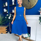 Doireann Pleat Detail Midi Dress Cobalt