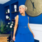 Doireann Pleat Detail Midi Dress Cobalt