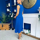 Doireann Pleat Detail Midi Dress Cobalt