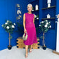 Doireann Pleat Detail Midi Dress Berry