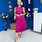 Doireann Pleat Detail Midi Dress Berry