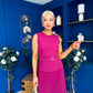 Doireann Pleat Detail Midi Dress Berry
