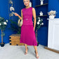 Doireann Pleat Detail Midi Dress Berry