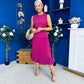 Doireann Pleat Detail Midi Dress Berry