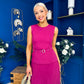 Doireann Pleat Detail Midi Dress Berry