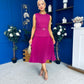 Doireann Pleat Detail Midi Dress Berry