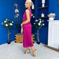 Doireann Pleat Detail Midi Dress Berry
