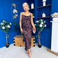 Ophelia Strappy Cowl Neck Ruched Midi Dress Multi Animal
