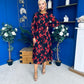 Perry Full Sleeve Midi Dress Floral Black