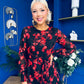 Perry Full Sleeve Midi Dress Floral Black
