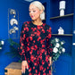 Perry Full Sleeve Midi Dress Floral Black
