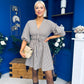 Parisa Puff Sleeve Mini Dress Check Chocolate