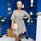 Parisa Puff Sleeve Mini Dress Check Chocolate