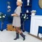 Parisa Puff Sleeve Mini Dress Check Chocolate