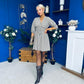 Parisa Puff Sleeve Mini Dress Check Khaki