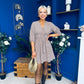 Parisa Puff Sleeve Mini Dress Check Burnt Orange