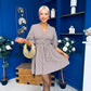 Parisa Puff Sleeve Mini Dress Check Burnt Orange