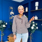 Rach Frill Collar Check Blouse Chocolate