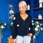 Mandy Bow Detail Chunky Knit Cardi Coffee