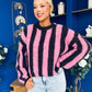 Dolores Chunky Knit Jumper Pink & Chocolate