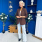 Ciara Ruched Sleeve Blazer Choc