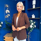 Ciara Ruched Sleeve Blazer Choc