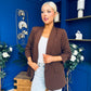 Ciara Ruched Sleeve Blazer Choc