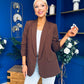 Ciara Ruched Sleeve Blazer Choc
