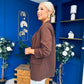 Ciara Ruched Sleeve Blazer Choc