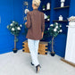 Ciara Ruched Sleeve Blazer Choc