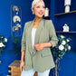 Ciara Ruched Sleeve Blazer Khaki