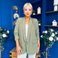 Ciara Ruched Sleeve Blazer Khaki