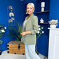 Ciara Ruched Sleeve Blazer Khaki