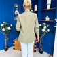 Ciara Ruched Sleeve Blazer Khaki