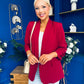 Ciara Ruched Sleeve Blazer Wine