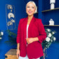 Ciara Ruched Sleeve Blazer Wine