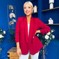 Ciara Ruched Sleeve Blazer Wine