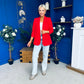 Ciara Ruched Sleeve Blazer Red