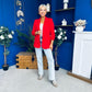 Ciara Ruched Sleeve Blazer Red
