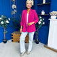 Ciara Ruched Sleeve Blazer Berry