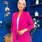 Ciara Ruched Sleeve Blazer Berry