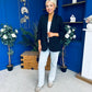 Ciara Ruched Sleeve Blazer Black