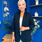 Ciara Ruched Sleeve Blazer Black