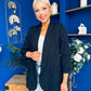 Ciara Ruched Sleeve Blazer Black