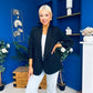 Ciara Ruched Sleeve Blazer Black
